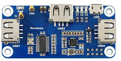 Waveshare PoE Ethernet/USB HUB HAT for Raspberry Pi Zero/Zero W/Zero WH 3X USB 2.0 Ports 802.3af-Compliant