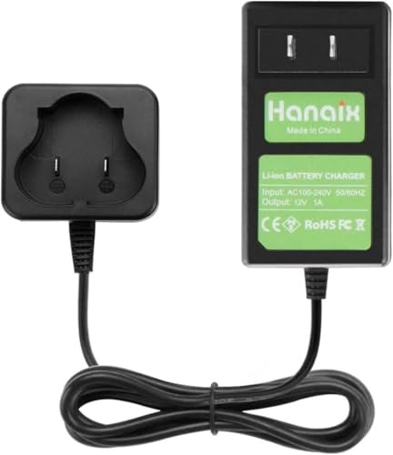 Hanaix Chargeur de batterie Li-ion 12 V pour batterie Black & Decker 12 V BL1110 BL1310 BL1510 LB12 LBX12 LBXR12 (ne convient pas aux batteries Firestorm et PS130 Ni-MH/Ni-Cd)