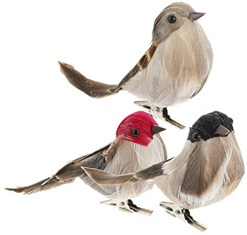 YARNOW 3Pcs Künstliche Vögel Vogel Modell Simulation Clip auf Sparrow Vögel Bunte Gefälschte Vögel Modell für Home Garten Im Freien Baum Dekoration