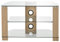 AVS-L630-600/3OC Meuble Tele Support TV en verre transparent et chêne jusqu'à 32''