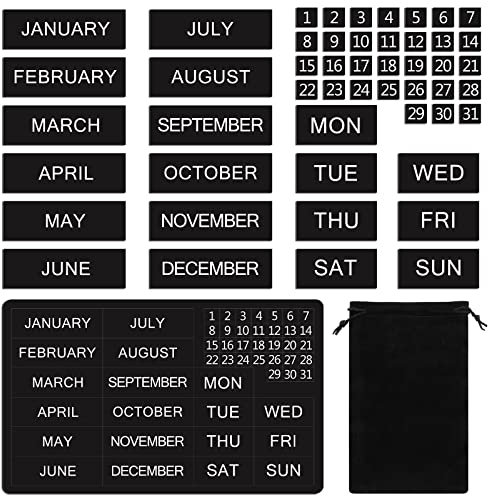 Kalender-Magnetzahlen für Whiteboard und Kühlschrank, magnetische Wochentage und Monate, magnetische Kalenderdatumsanzeigen für Büro (26,7 x 17,9 cm), 50 Stück