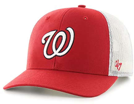 '47 MLB Trucker Snapback Verstellbare Mütze Erwachsene Einheitsgröße, Washington Nationals Rot, Einheitsgröße