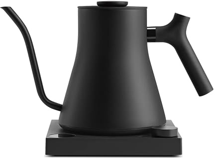 Fellow Stagg EKG Pro Bouilloire électrique à col de cygne – Cafetière et théière en acier inoxydable, chauffage rapide, noir mat, 0,9 litre