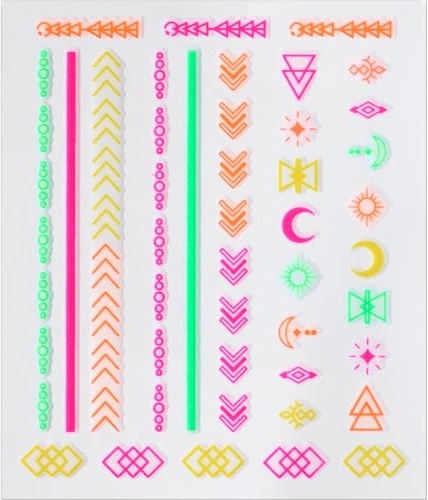 essence NEON VIBES NAIL ART STICKER, Nageldesign, Mehrfarbig, intensiv, Nanopartikel frei, 1er Pack (49pcs)