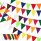 Powmag Filz Wimpelkette Girlanden, Wimpelkette Outdoor, Regenbogen Girlande, Party Girlande für Geburtstagsfeier Schlafzimmer Fenster Klassenzimmer Dekoration (5 Stück)