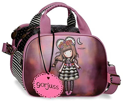 Gorjuss Frida Kosmetiktasche, anpassbar, mit Umhängetasche, Rosa, 28 x 21 x 19 cm, Kunstleder, Rosa, Talla única, Anpassbare Kulturtasche mit Umhängetasche