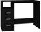 vidaXL Schreibtisch mit Schubladen, Bürotisch mit viel Stauraum, Computertisch für Schlafzimmer Büro, PC Tisch Laptoptisch, Schwarz Holzwerkstoff