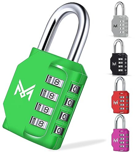 MERCURYAL Candado Combinacion - Candado Taquilla - Candados Seguridad 4 Dígitos - 1/2 UDS en Color Negro - Candado Maleta, Gimnasio, Cajones, Gym (1 Unidad, Verde)