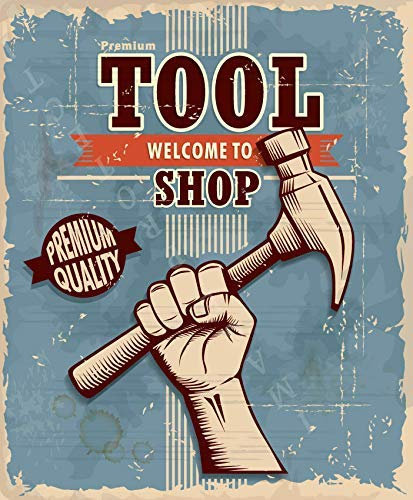 Welcome to Tool Shop Metall-Poster Wandschild Retro Home Wanddekor Zinn Metall Geschenk Dekoration Vintage Schild