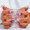 Sethexy Violet de luxe Cristaux Long Cercueil Faux Ongles Planète 3D Faux ongles faits à la main Aurore scintillante Strass Appuyez sur l'ongle de qualité durable pour les femmes et les filles