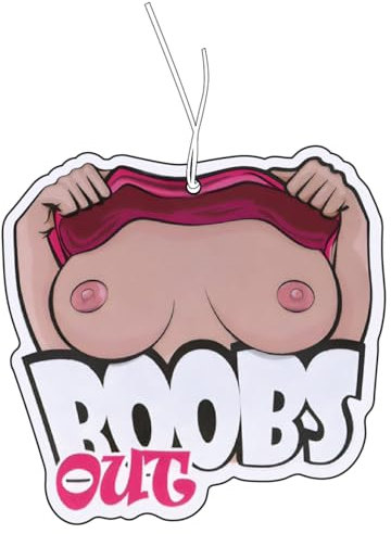2x Duftbaum mit Boobs out Motiv, Auto Duftspender, Duftbaum Auto tuning, car air freshener, Duftanhänger Auto