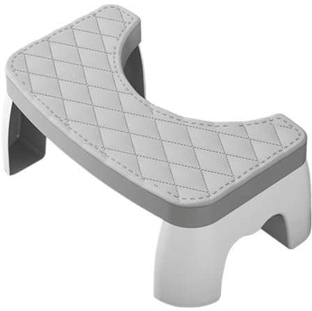 kiskick Hochwertiger Toilettenhocker aus Kunststoff, 17,8 cm, robust, für einfachen, gesunden Stuhlgang, Linderung von Hämorrhoiden, Verstopfung, ergonomisches Design, langlebig Grau