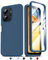 LeYi Funda para Xiaomi Redmi 13C/13 C/Poco C65 4G/5G, Carcasa con Protector de Pantalla Integrado, 360 Grados Antigolpes Antichoque Resistente Silicona Bumper TPU Case,Azul