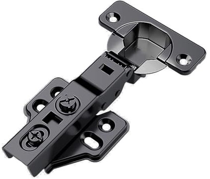 SWHC 10 PCS Charniere Porte Placard, 95 Degrés Charniere Porte Cuisine Ajustable Noir Invisible INOX Charniere Porte Lourde Charnière Amortisseur Hydraulique Détachable Charniere Meuble