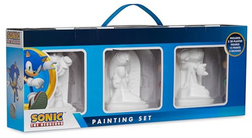 Sonic The Hedgehog Kit de Pintura con Figuras para Pintar, Set de 3 - Regalos Niños