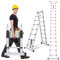 Izrielar Teleskopleiter Ausziehbare Aluminiumleiter, Rutschfester Klappleiter 2.5M+2.5M Stehleiter Mehrzweckleiter, 5 Meter Teleskop Ausziehleiter 150 kg Belastbarkeit, für Garten Innen Außenbereich