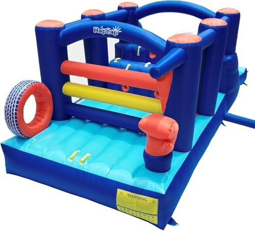 Hapcap Hüpfhaus mit großer Rutsche,2 Kletterwände für Kinder 3–8J | Boxthema Geräumiger Sprungbereich, Indoor & Outdoor nutzbar, tolles Geburtstagsgeschenk für Kinder, Maße 550 x 228 x 200 cm