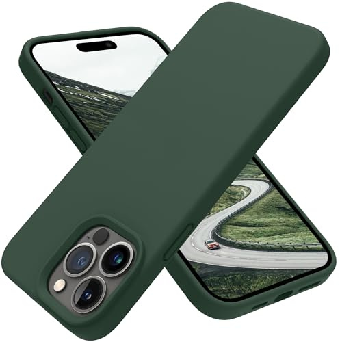 OTOFLY for iPhone 14 Pro Max Case [Compatible with MagSafe] Full-Body Silicone Shockproof Slim Thin Phone Case for iPhone 14 Pro Max 6.7 inch (Forest Green)