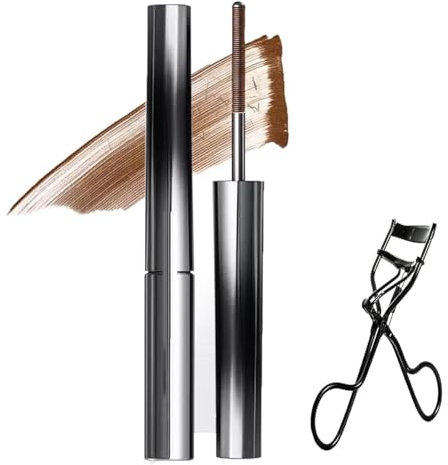 Blauza Iron Wand Mascara, Metall Lockenstab Mascara Schwarz, Koreanischer Lockenstab Mascara, Wasserfest, Langanhaltend (Braun)