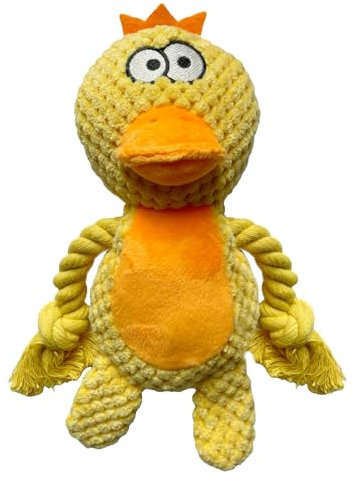 YUREMEEY Quietschendes Hundespielzeug, Plüsch Welpen Spielzeug, Kuscheltier Tauziehen Plüschhundespielzeug, Interaktives Spielzeug mit Knitterpapier, für Welpen Kleine Mittlere Hunde, Ente