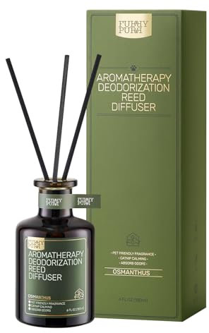 FURRYPURR Osmanthus Raumduft (180ml), Schilfrohr-Diffusor, Geruchsentferner Mit Duftstäbchen, Lufterfrischung - für Haustiere und Haushalt - Zarte Raumduft Stäbchen