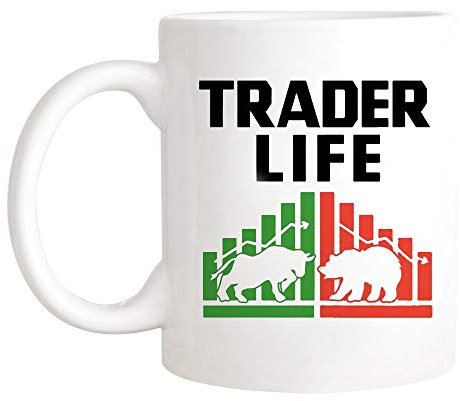 Kaffeebecher Trader Life Lustiges Kaufen Niedrig Hoch Daytrader Für Forex Börsenhändler, Trading Tasse Lustig Weihnachtstasse Mehrfarbig Kaffeetasse Für Familie Geschenk 330ML