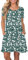 AUSELILY Women's Summer Dresses Casual T-Shirt Short Sleeve Dress Loose Swing Short Dress with Pockets, Green Daisy M