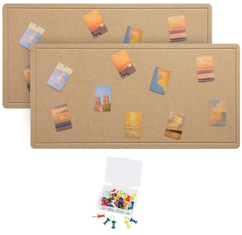 Whemyreat 2 Stück Filz Pinnwand Korkplatte (80x120 cm), Filz-Pinnwand mit selbstklebender Rückseite für Wände,Memo Board,DIY dekorative Hellbraun Vision board mit Klettverschluss und Reißzwecken