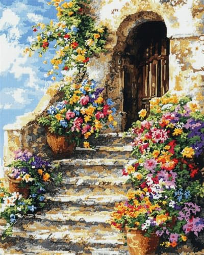 DIY Kit Manualidades Alfombrakits De Cojines Con Gancho De Pestillo De Flores Y Casa Kit De Alfombra Con Gancho De Pestillo De Harbor Town，Kit Para Hacer Alfombras，Kits De Bordado De Punt 60x90cm