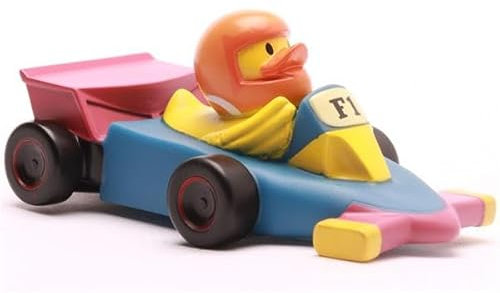 DUCKSHOP I Badeente Formel 1 I Quietscheentchen I L: 14 cm I Geschenk Weihnachten I Geschenk Motorsport-Fans