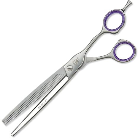 WELTMEISTER SOLINGEN extrem scharfe, ergonomische PROFI Hundeschere Modellierschere Ausdünnschere mit Rasiermesserschneide, 8 Zoll (20cm) 56 präzisionsgefräste Zähne PREMIUM-QUALITÄT Made in Germany