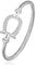 Ladies Crystal Lucky Horseshoe Bracelet - 925 Silver Plated - Twisted Rope Equine Design Bangle for Women - With Jewellery Gift Box
