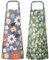 Vicloon Blumenschürzen mit Tasche,2 Stück Blumen Kittelschürze,verstellbar Schürze,wasserdichte Schürze zum Kochen und für Küche Backen,Garten und Salon,Grillen,Gemälde