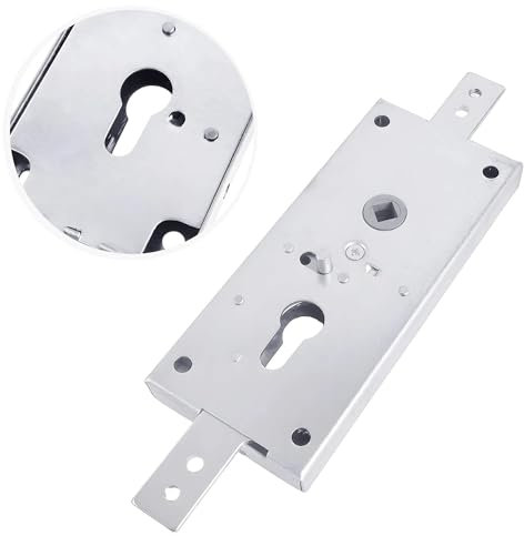 BAUSTER® Kit de serrure de porte de garage - Serrure à larder verticale sans barres de verrouillage - Résistant aux intempéries et galvanisé - Pour porte basculante et porte sectionnelle - Kit de