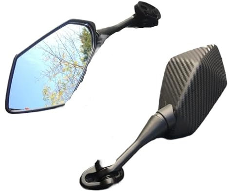 Eofooq Motorrad Rückspiegel Für YZF R1 R6 R25 R125 R3 R1S R1M FZ6R Spiegel Motorrad Roller Rückspiegel Carbon Look Motorrad Lenkerenden Spiegel