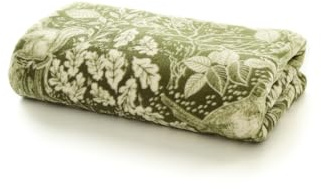Deyongs Winter Forest Printed Coral Fleece Throw Blanket 180x140cm – Super Soft, Lightweight, Reversible – Pink, Sage, Umber, Ocean, Dark Grey – 100% Polyester – Cozy Sofa or Bed Blanket [Sage]