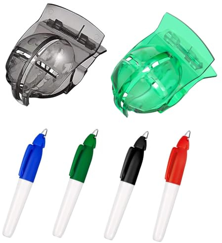 Shirene Golf Ball Markers,Golf Ball Line Drawing Marking Alignment Kits,2 Pack Line Drawing Tool with 4 Multi-Colour Marker Pens,Golfs Ball Lines Marker for Putting Alignment Tool