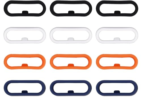 12 Pièces Anneaux Bracelet en Silicone Compatibles avec Magic Band+ & 2.0 et Plus, Boucle Fixatrice Support Sécurisé Protecteurs Accessoires Clips pour Magic Band+ & 2.0 et Plus (4 Couleurs)