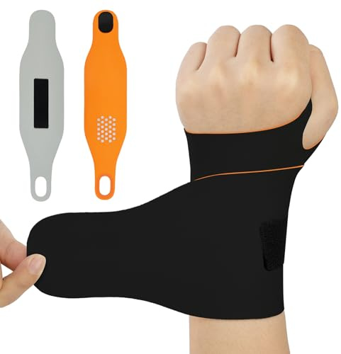 AOOWU 2 Stück Handgelenk Bandagen, Verdickt Verstellbare Handgelenkstütze Bandage, Starke Unterstützung Handgelenkbandage Wrist Wraps für Karpaltunnel,Handgelenkschoner Schmerzlinderung Sport Fitness