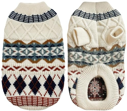 TYXHXTF Winter Warmer Hundepullover Kleine Hunde Rollkragen Strickpullover, Schöne Hunde Pullover Hundepulli Pullover Weich Hundekleidung Hundepulli Hund Kleidung Katzenpullover (XS)