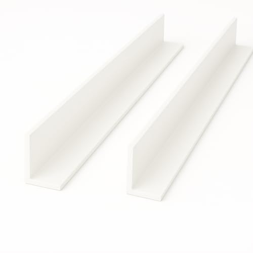 White 1 Metre UPVC Plastic Rigid Angles 70 x 30mm Corner Cover Trims 90 Degrees (2)