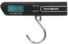 Samsonite TA Revolution – Digitale Gepäckwaage mit Haken, Präzise LCD-Anzeige, Kompakt & Tragbar, Digitale Kofferwaage für Koffer & Reisetaschen, Schwarz
