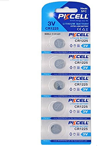 5 x CR1225 3V Lithium Knopfzelle 50 mAh (1 Blistercard a 5 Batterien) EINWEG Markenware PKCELL