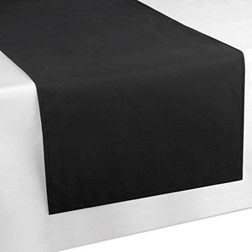 Bestlivings Tischläufer Tischband Tischuntersetzer 140x40 cm, schlicht und modern in vielen erhältlich (schwarz - Jet Black)