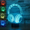 3D Nachtlicht,SUAVER 3D Optische Täuschung LED Lampe, Touch Dimmbare LED Tischleuchte 7 Farbwechsel Schreibtischlampe, USB Nachtlicht Atmosphäre Lampe (Headset)