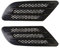 SCHWARZ - Dekorative selbstklebend 2er Set Air Flow Fender left Lufteinlass Gitter Vent Dekoration Aufkleber Sport style tuning Lufthutze Motorhaube Abdeckung INION®