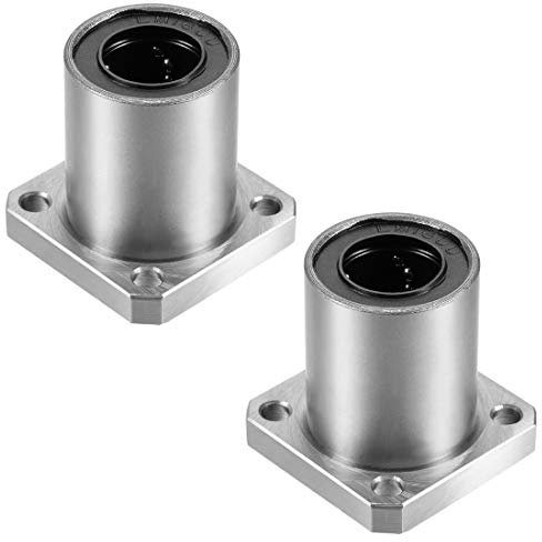 sourcing map LMK16UU Cuadrado Brida Lineal Bolas Rodamientos, 16mm Calibre Diámetro, 28mm OD, 37mm Longitud (Paquete de 2)