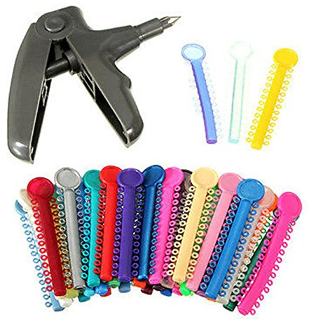 Kieferorthopädische Ligatur-Bänder, Elastomer-O-Ringe, Klammern, Gummibänder, 1040 Stück (zufällige Farbe)