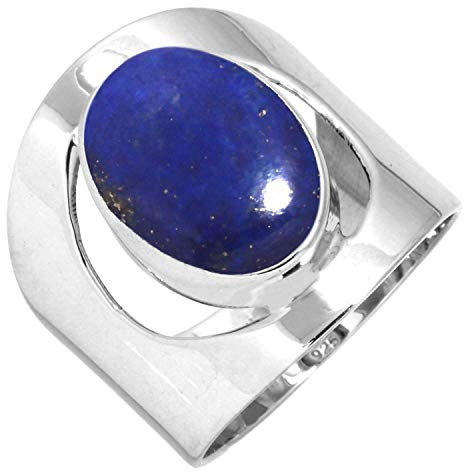 Jeweloporium Blau Natürlich Lapislazuli 925 Silber Ringe für Frauen mit Stein viktorianisch Silber Ringe Größe 56(17.8) Muttertag Geschenk Handgefertigt Schmuck