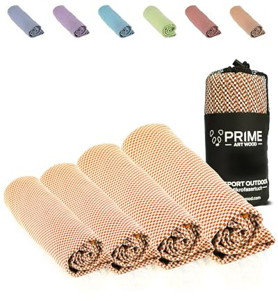 PRIME ART WOOD Reisehandtuch Bambus - Schnelltrocknend, Ultraleicht & Extrem Saugfähig - Ideal als Bade- und Strandtuch - Alternative zu Mikrofaser Handtuch